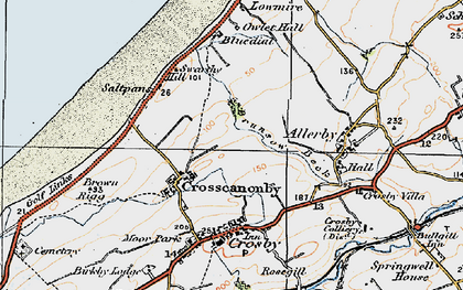 Old map of Crosscanonby in 1925