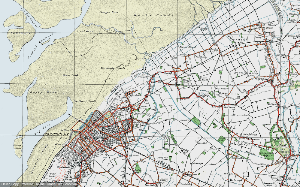 Old Map of Crossens, 1924 in 1924