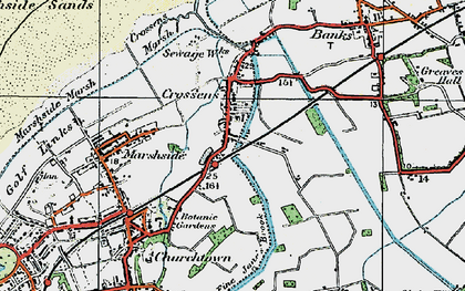 Old map of Crossens in 1924