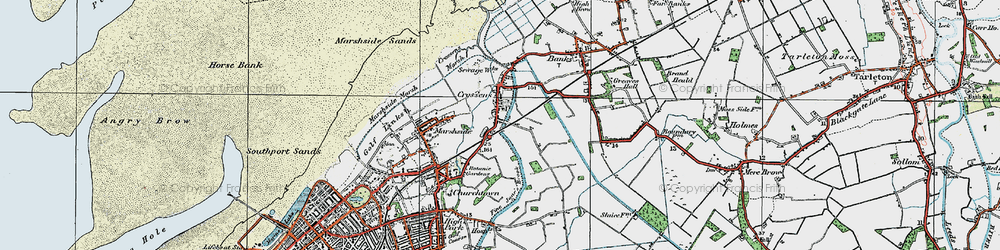 Old map of Crossens in 1924