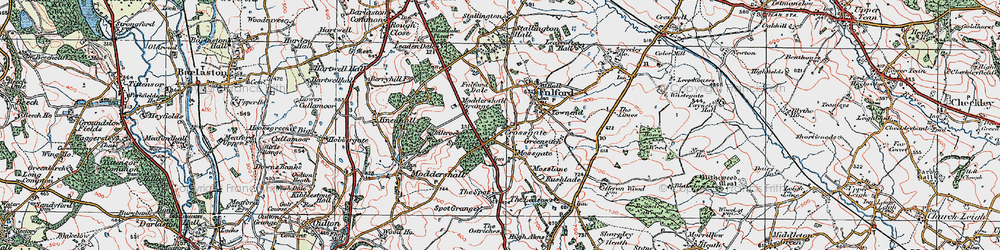 Old map of Spot Acre in 1921