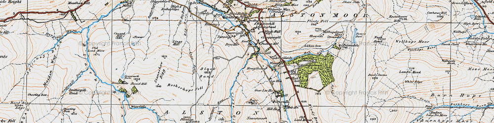 Old map of Alston Moor in 1925