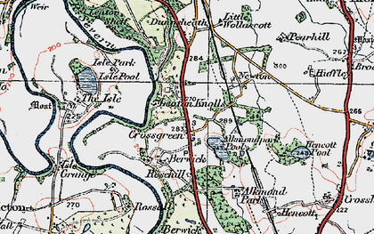 Old map of Alkmund Park Pool in 1921