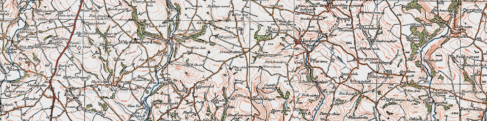 Old map of Crosshands in 1922