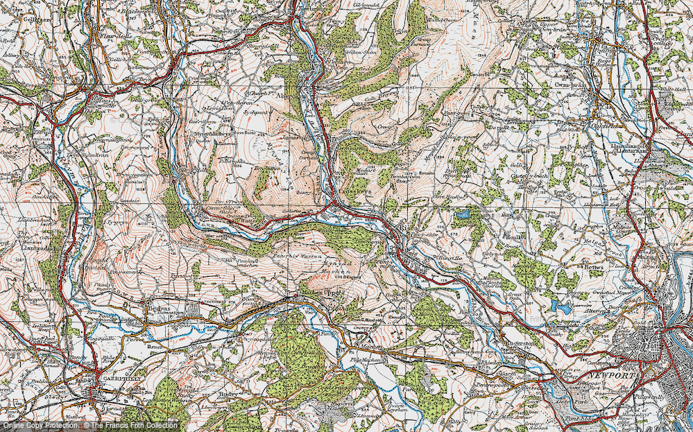 Old Map of Crosskeys, 1919 in 1919