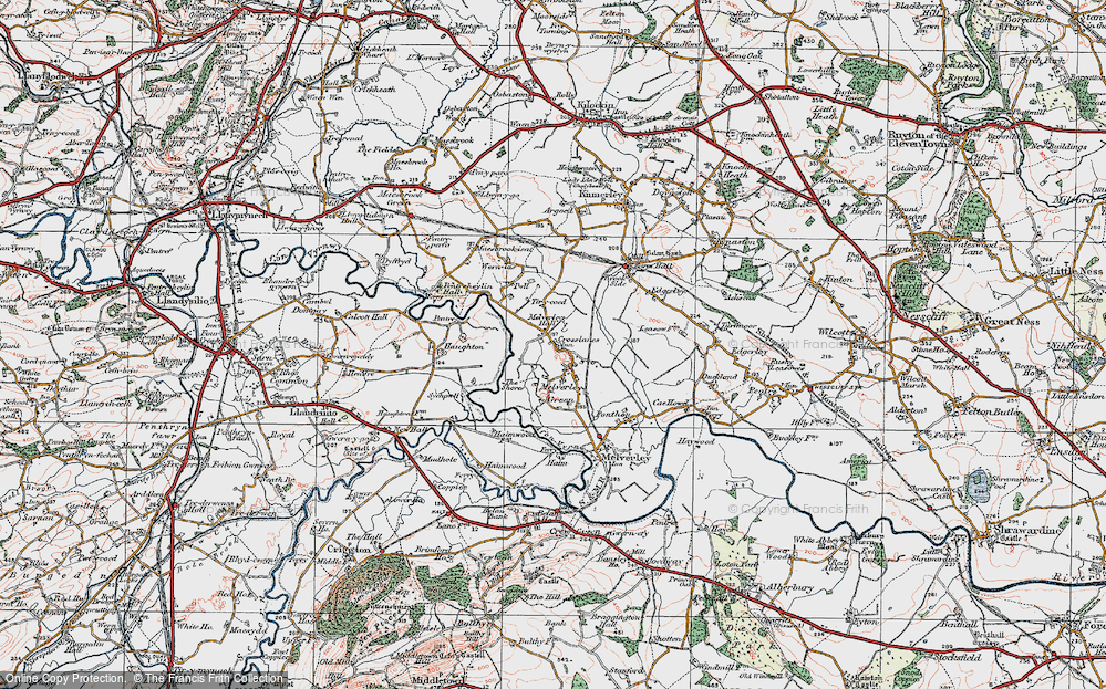 Old Map of Crosslanes, 1921 in 1921