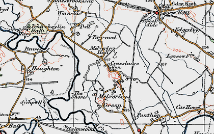 Old map of Crosslanes in 1921