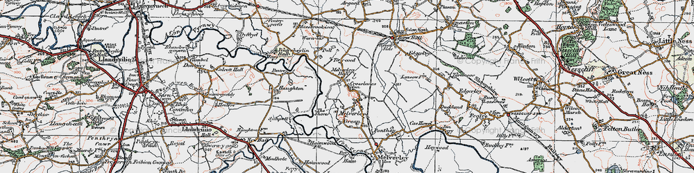 Old map of Crosslanes in 1921