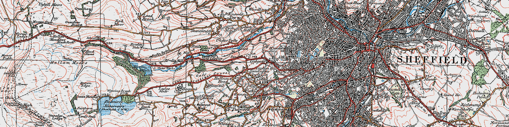 Old map of Crosspool in 1923