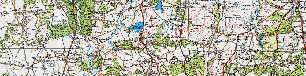 Old map of Crosswater in 1919