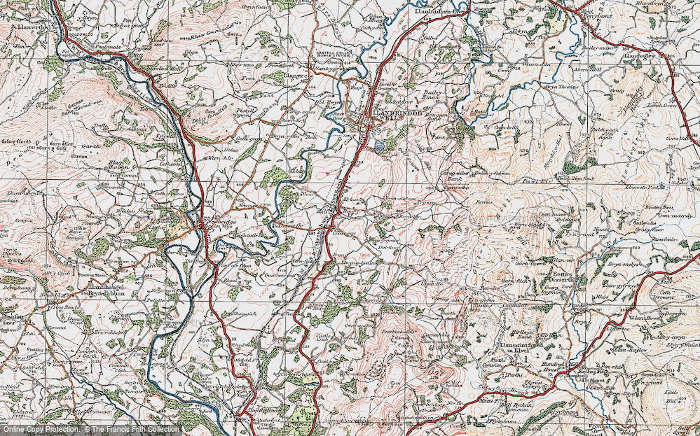 Old Map of Crossway, 1923 in 1923