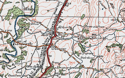 Old map of Bryn-y-groes in 1923