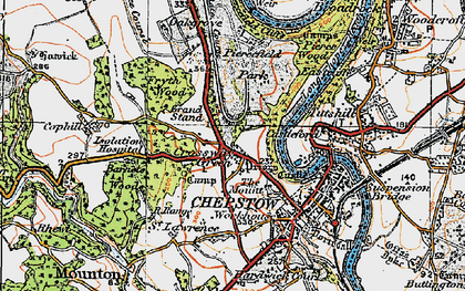 Old map of Crossway Green in 1919