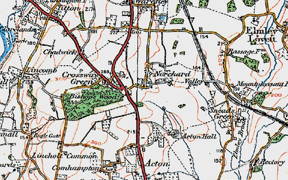 Old map of Crossway Green in 1920