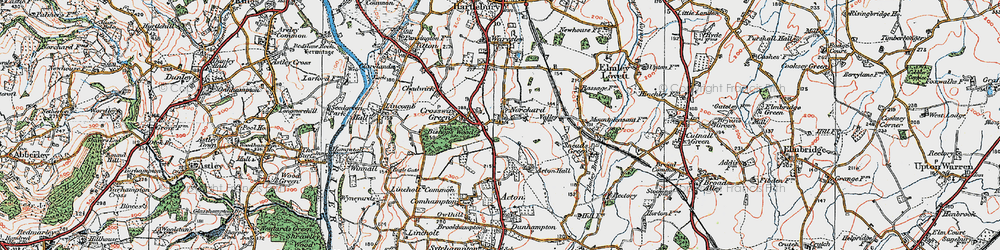 Old map of Crossway Green in 1920