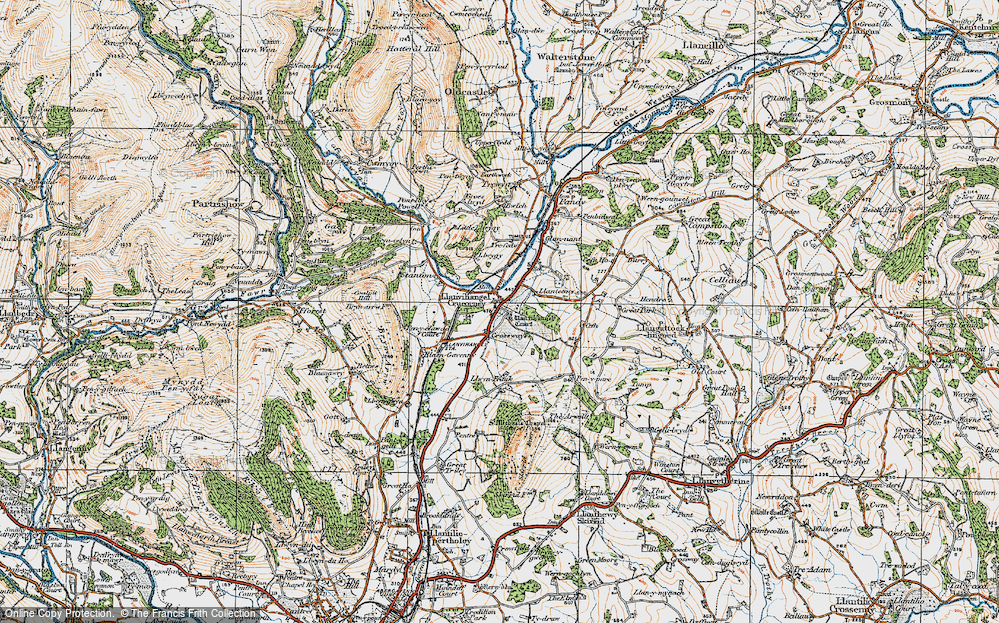 Old Map of Historic Map covering Blaengavenny in 1919