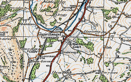 Old map of Blaengavenny in 1919