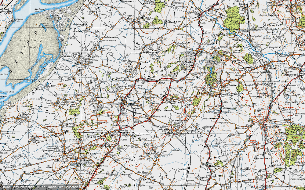 Old Map of Crossways, 1919 in 1919