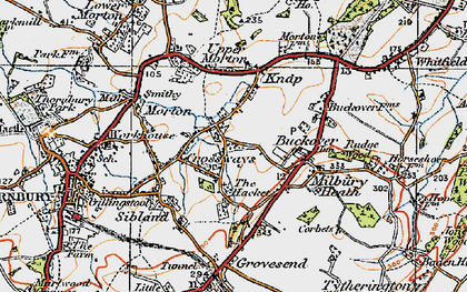 Old map of Crossways in 1919