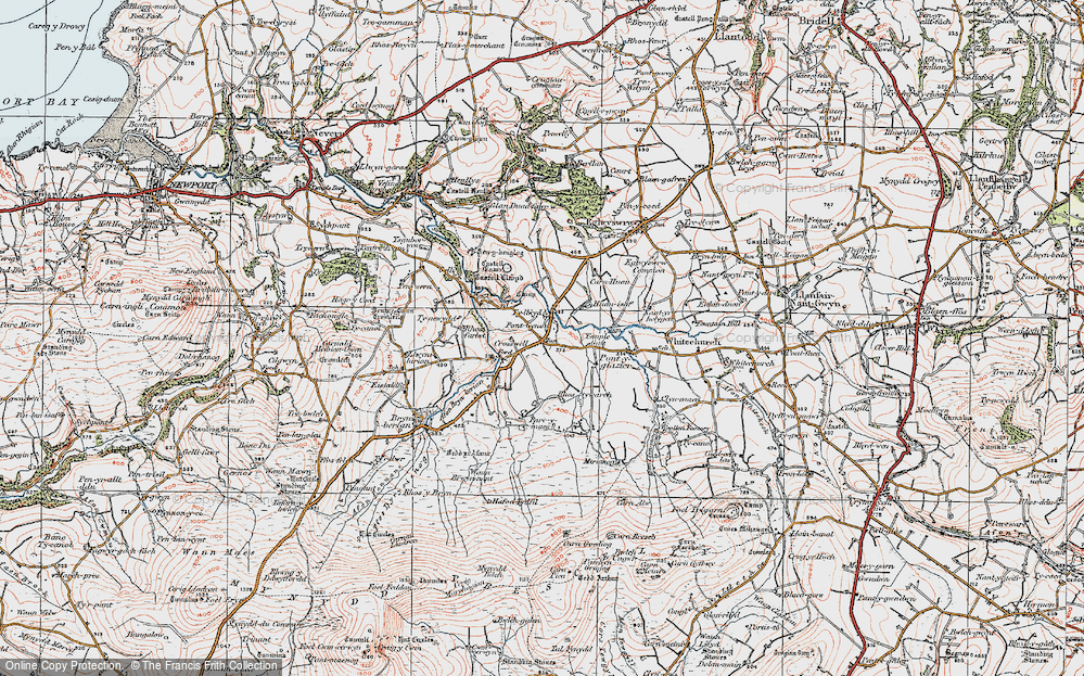 Old Map of Crosswell, 1923 in 1923