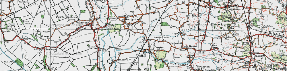 Old map of Croston in 1924
