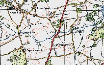Old map of Crostwick in 1922
