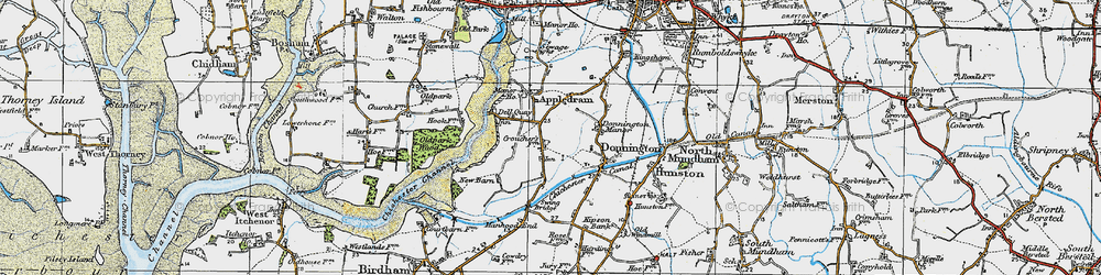Old map of Chichester Canal in 1919