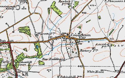 Old map of Croughton in 1919