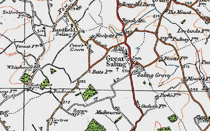 Old map of Crow's Green in 1919