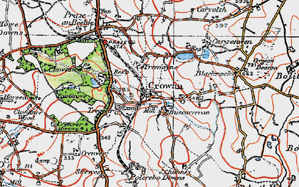 Old map of Buscaverran in 1919