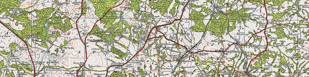 Old map of Crowborough in 1920