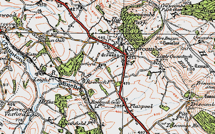 Old map of Crowcombe in 1919