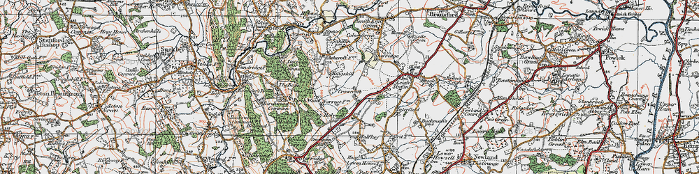 Old map of Crowcroft in 1920
