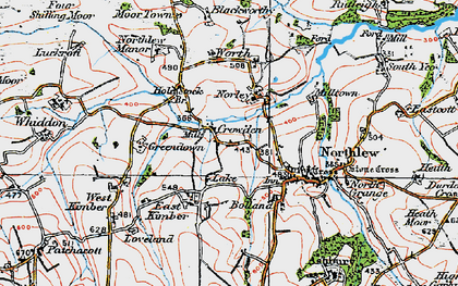 Old map of Blackworthy in 1919
