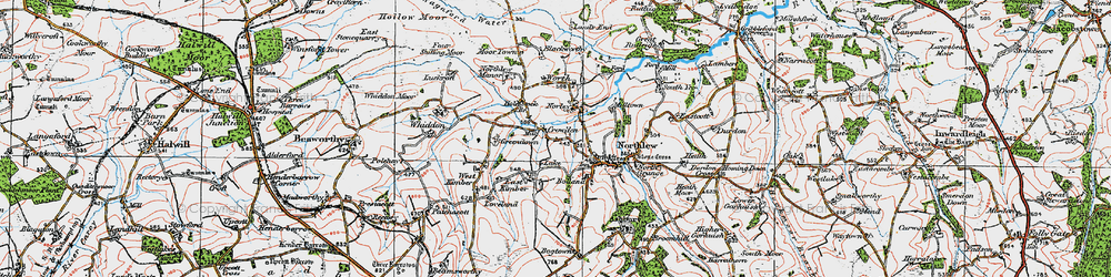 Old map of Blackworthy in 1919
