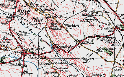 Old map of Wheeldon Trees in 1923