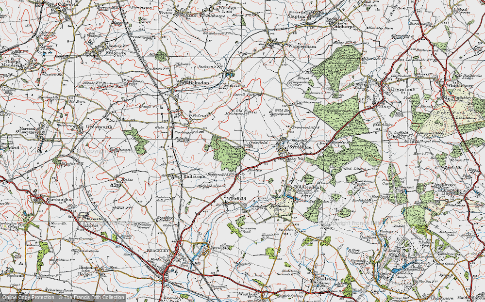 Old Map of Crowfield, 1919 in 1919