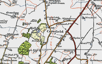 Old map of Crowfield in 1921