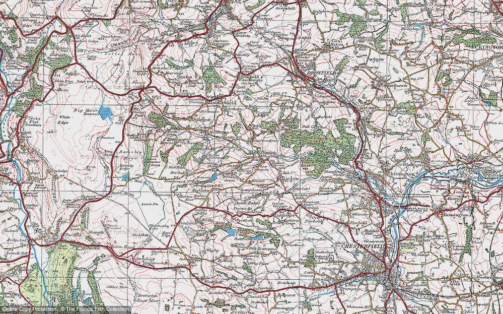 Old Map of Crowhole, 1923 in 1923