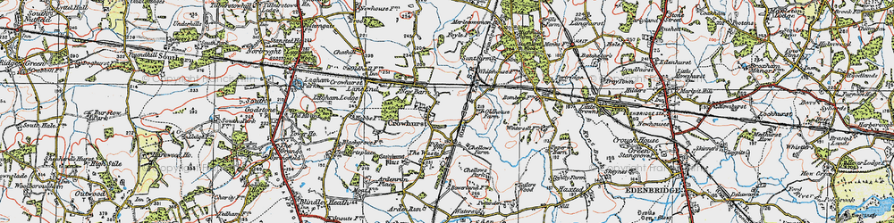 Old map of Crowhurst in 1920