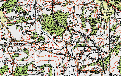 Old map of Crowhurst in 1921