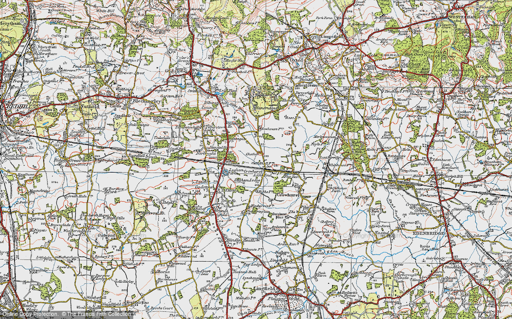 Old Map of Crowhurst Lane End, 1920 in 1920