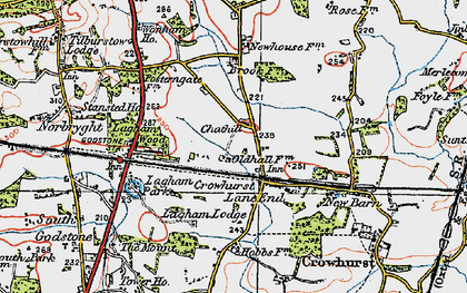 Old map of Crowhurst Lane End in 1920