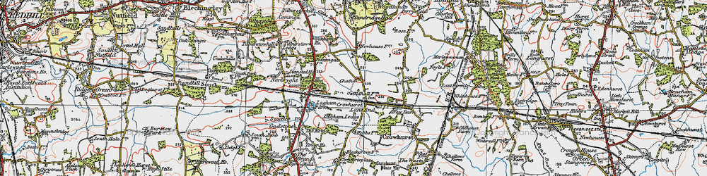 Old map of Crowhurst Lane End in 1920