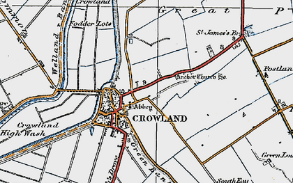 Old map of Crowland in 1922