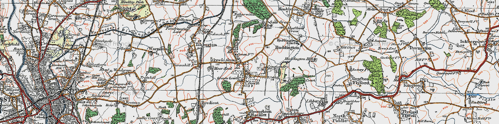 Old map of Crowle in 1919