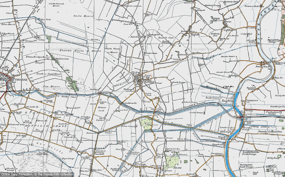 Old Map of Crowle, 1923 in 1923