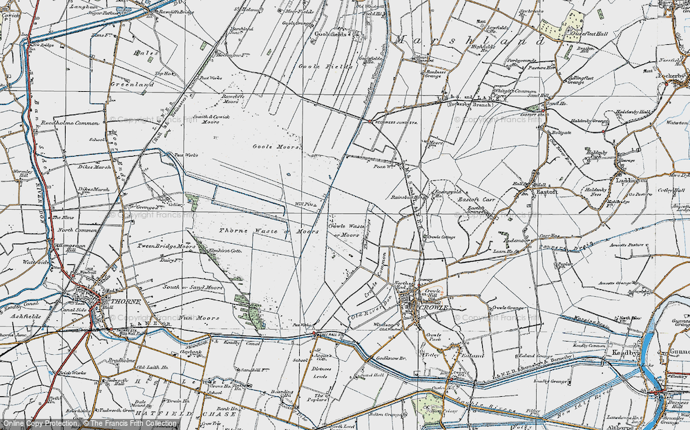 Old Map of Crowle Moors, 1924 in 1924