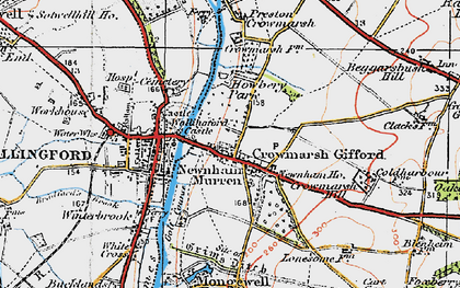 Old map of Crowmarsh Gifford in 1919