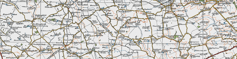 Old map of Crown Corner in 1921